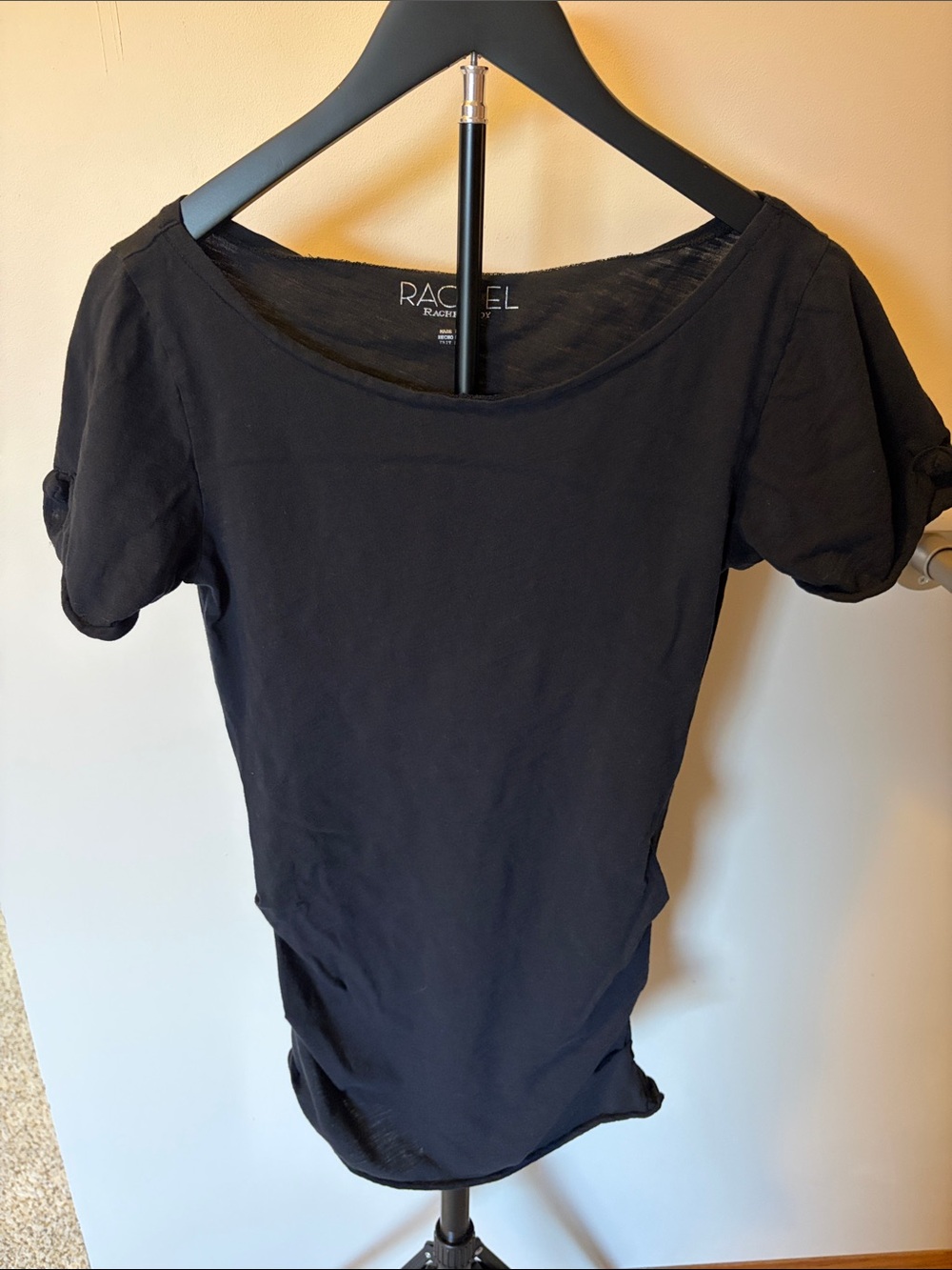Rachel Black Scoop Neck Short Sleeve Top